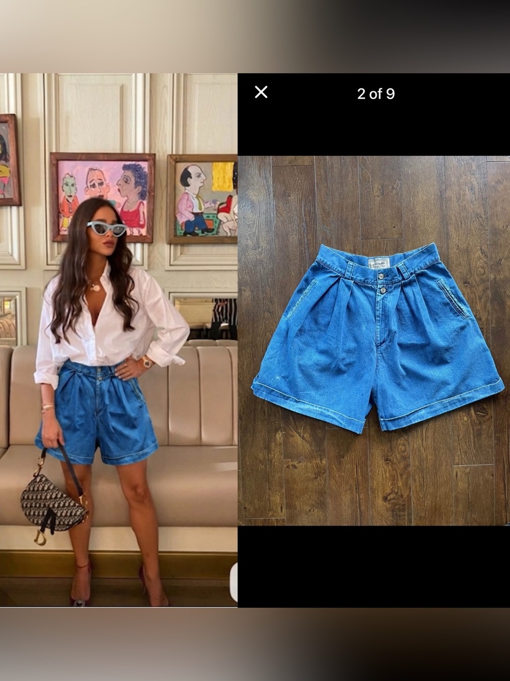 Vintage Calvin Klein Cotton Bermuda Jean Jort Long Denim Shorts. Medium